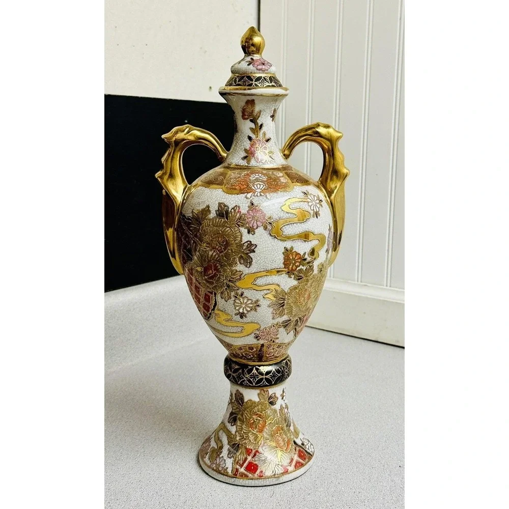 Antique Chinese Qing Dynasty Qianlong Mark Bottle Vase Famille Rose Gilt 16